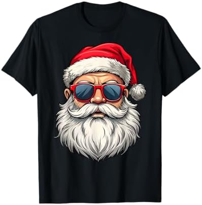 Amazon.com: Cool Vintage Christmas Santa Claus Face T-Shirt